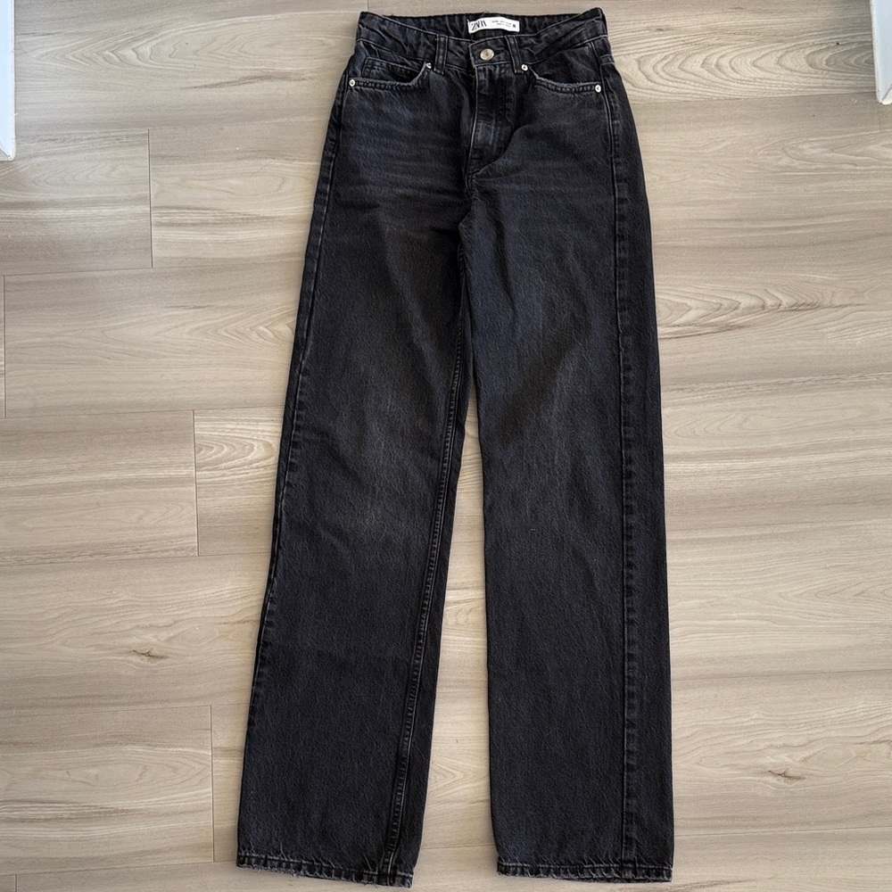 Zara black Straight-Leg Jeans